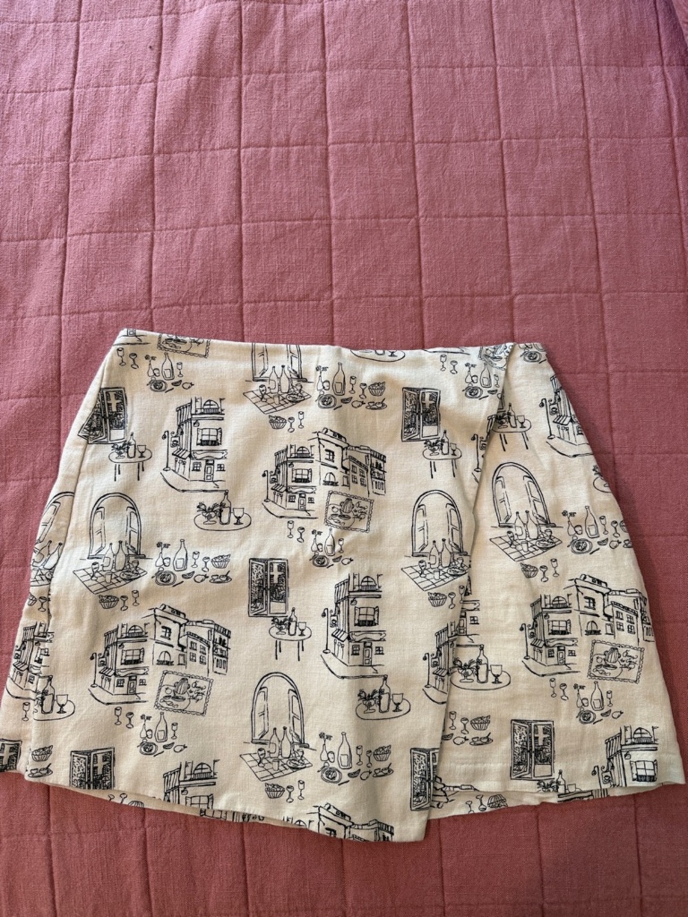 A&F Scarlett Linen-Blend Wrap Mini Skort